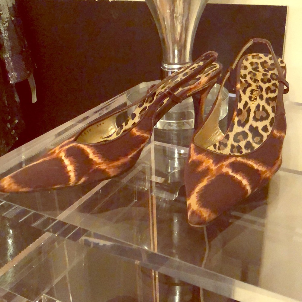 Dolce&Gabbana animal print heels sz 39.5 gorgeous